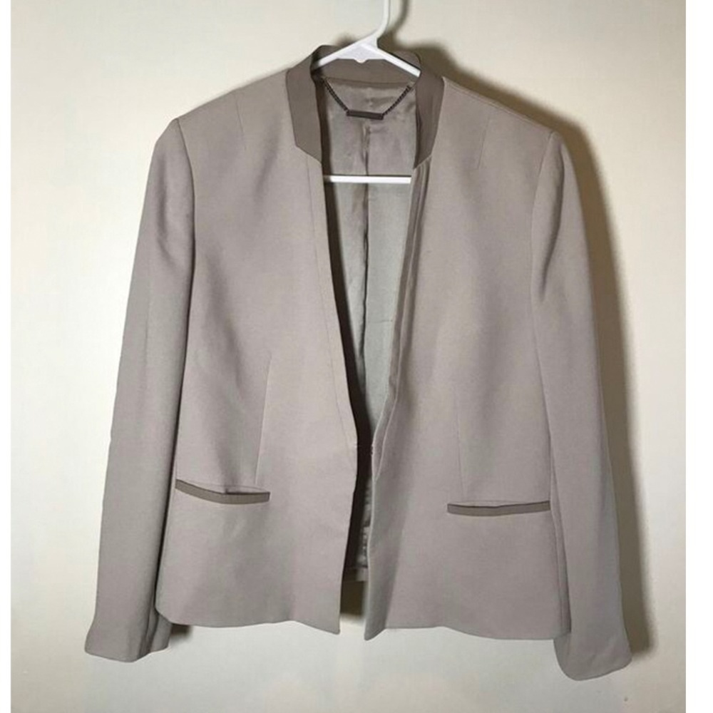 Elie Tahari Grey Beige Blazer / Jacket - Size 8